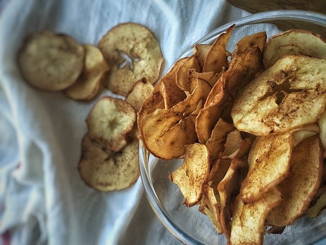 Apple Chips as healthy snacks